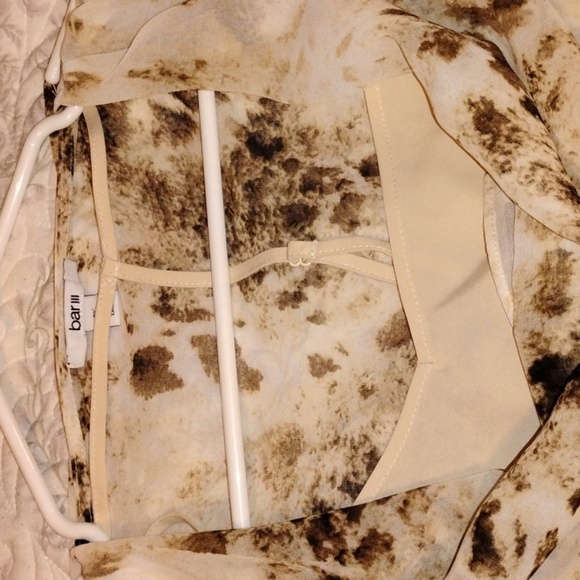 Bar III Woman's Draped Neckline, Brown & Cream Sleeveless Blouse, Size: OX, NWT - Picture 7 of 12